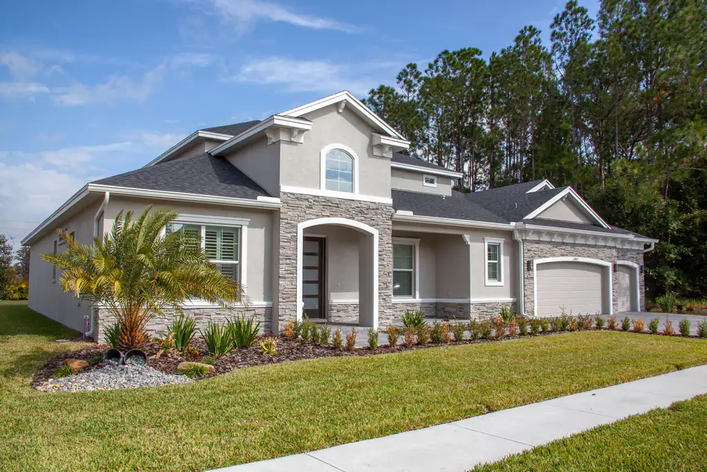 Single-story family house with a landscaped front yard